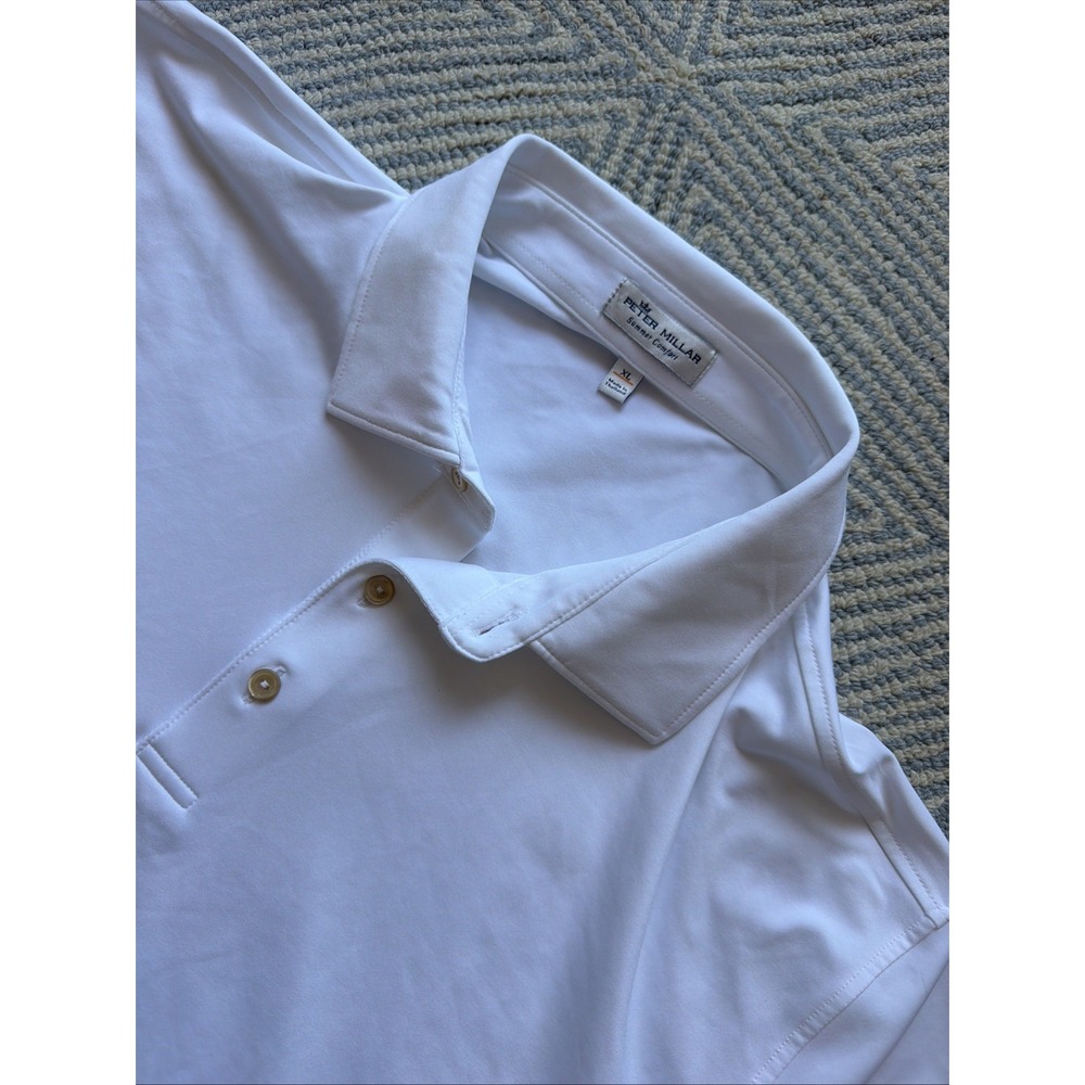Peter Millar Summer Comfort Polo Shirt - White - XL
